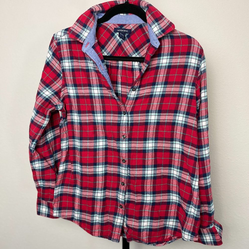 Lands End flannel top